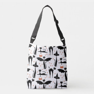 MCM Halloween Fancy Dress Minimalist Cats White Crossbody Bag
