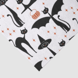 MCM Halloween Fancy Dress Minimalist Cats White Tissue Paper