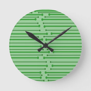 MCM Inspired Lines  Round Clock