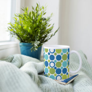 MCM Lime and Aqua Bubble Coffee Mug