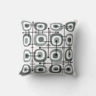MCM Midcentury Abstract Pattern Grey Cushion