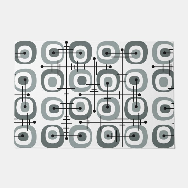 MCM Midcentury Abstract Pattern Grey Doormat (Front)