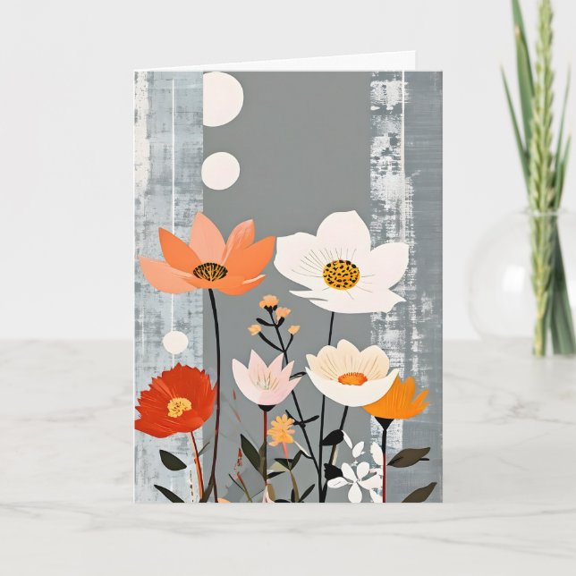 MCM Mixed Media Flowers Mother's Day Holiday Card (Front)