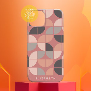 MCM Mod Circles Pattern rose gold blush pink grey iPhone 16 Case