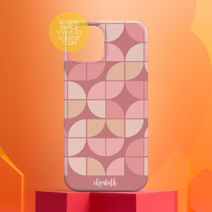 MCM Mod Circles Pattern rose mauve and blush pink