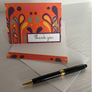 MCM Modern Painting Lollipops & Dots Orange Multi Thank You Card