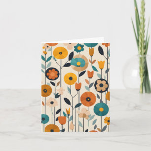 MCM Pop Art Colourful Flowers Thank You Card