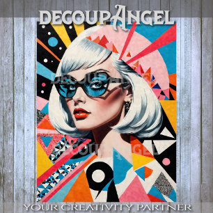 MCM Portrait of Woman Decoupage Tissue Paper