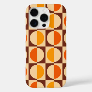 MCM Retro Geometric Half Square and Circle Pattern iPhone 16 Pro Case