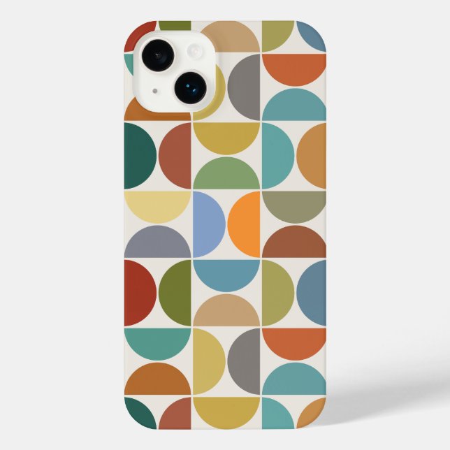 MCM Semicircles Big Pattern Colour on Cream iPhone Case (Back)