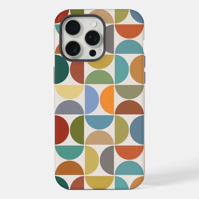 MCM Semicircles Big Pattern Colour on Cream iPhone Case (Back)