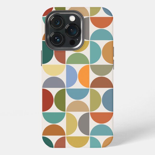 MCM Semicircles Big Pattern Colour on Cream iPhone Case (Back)