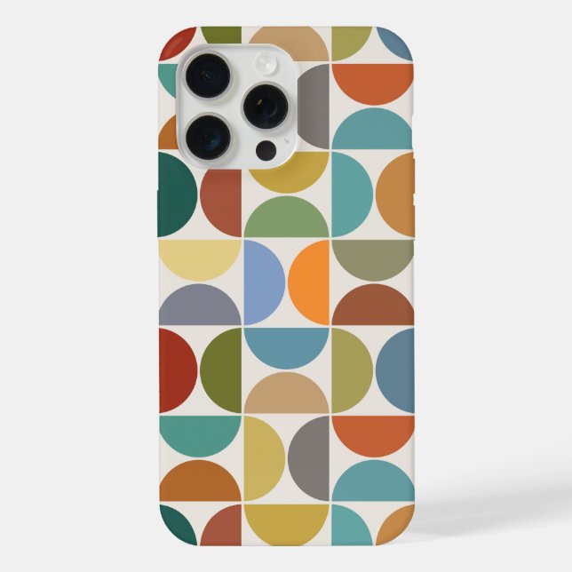 MCM Semicircles Big Pattern Colour on Cream iPhone Case (Back)