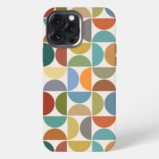 MCM Semicircles Big Pattern Colour on Cream iPhone Case (Back)