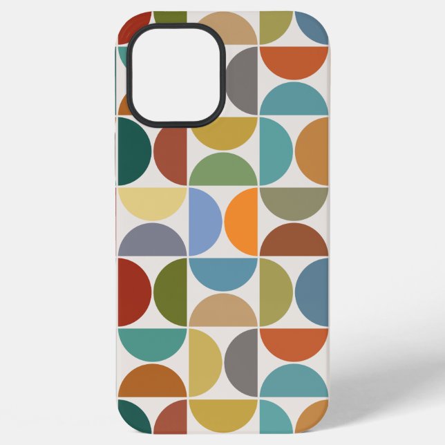 MCM Semicircles Big Pattern Colour on Cream iPhone Case (Back)