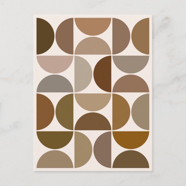 MCM Semicircles Browns and Creams Postcard (Front)
