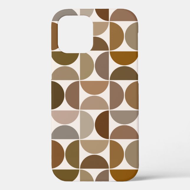 MCM Semicircles Browns+Cream Big Pattern Case-Mate iPhone Case (Back)