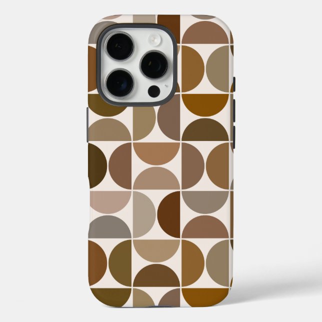 MCM Semicircles Browns+Cream Big Pattern Case-Mate iPhone Case (Back)