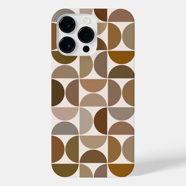 MCM Semicircles Browns+Cream Big Pattern iPhone Case (Back)