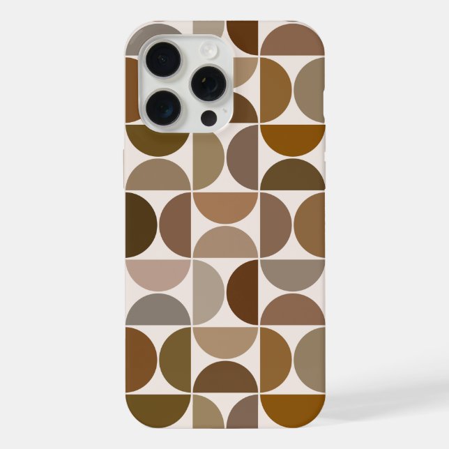 MCM Semicircles Browns+Cream Big Pattern iPhone Case (Back)