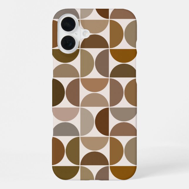 MCM Semicircles Browns+Cream Big Pattern iPhone Case (Back)