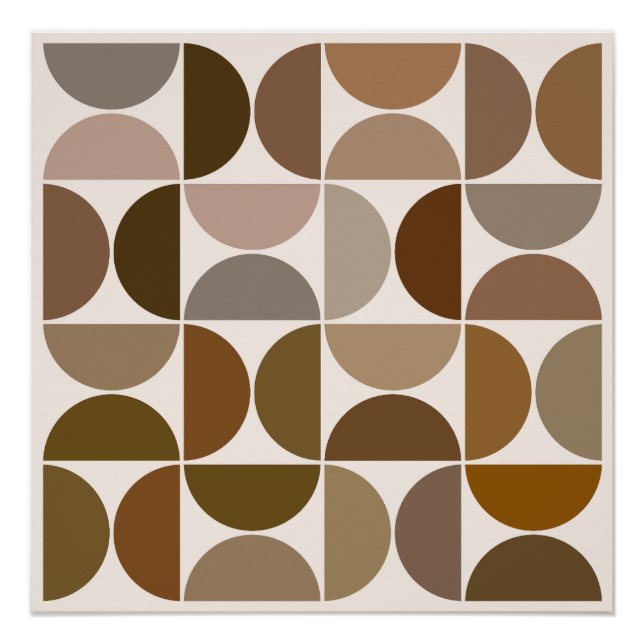 MCM Semicircles Browns+Cream Big Pattern Poster (Front)