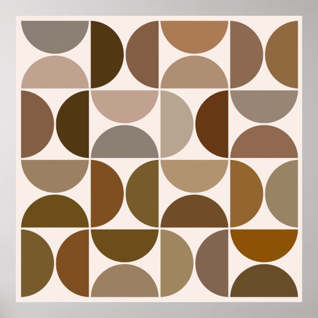 MCM Semicircles Browns+Cream Big Pattern Poster (Front)