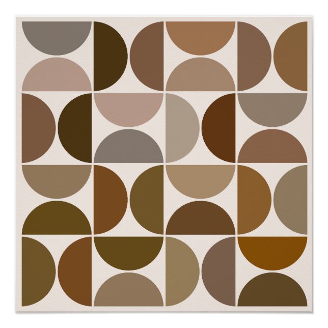 MCM Semicircles Browns+Cream Big Pattern Poster (Front)