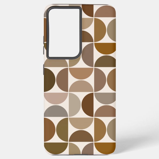 MCM Semicircles Browns+Cream Big Pattern Samsung Galaxy S21+ Case (Back)