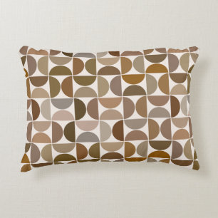 MCM Semicircles Browns+Cream Pattern Decorative Cushion
