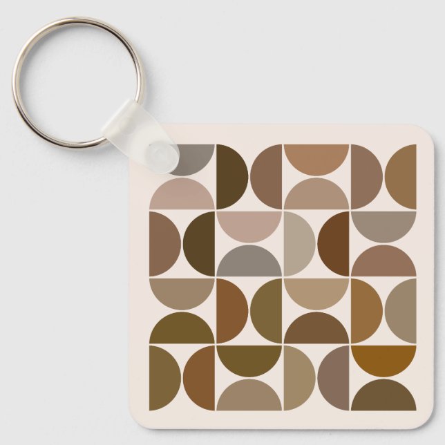 MCM Semicircles Browns+Cream Pattern Key Ring (Front)