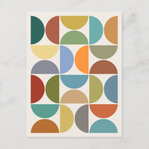 MCM Semicircles Colour on Cream Postcard