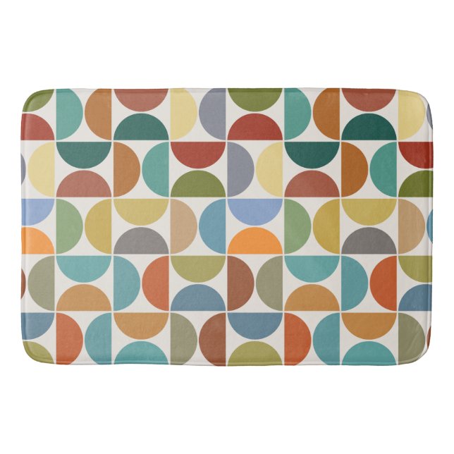 MCM Semicircles Pattern Colour on Cream Bath Mat (Front)