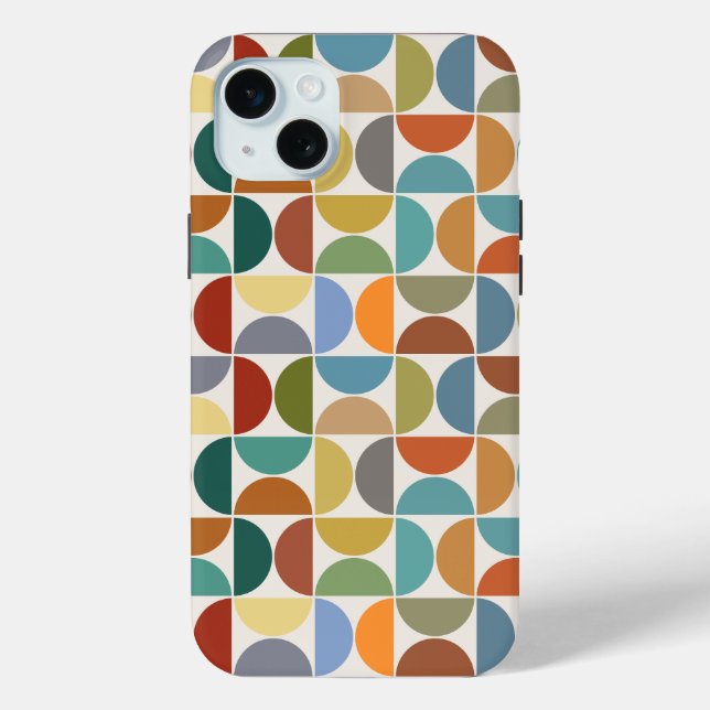 MCM Semicircles Pattern Colour on Cream Case-Mate iPhone Case (Back)