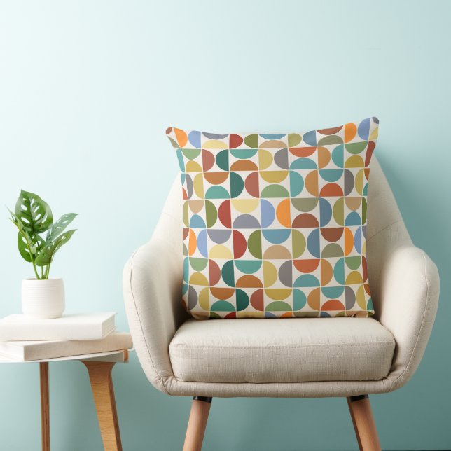 MCM Semicircles Pattern Colour on Cream Cushion (Chair)