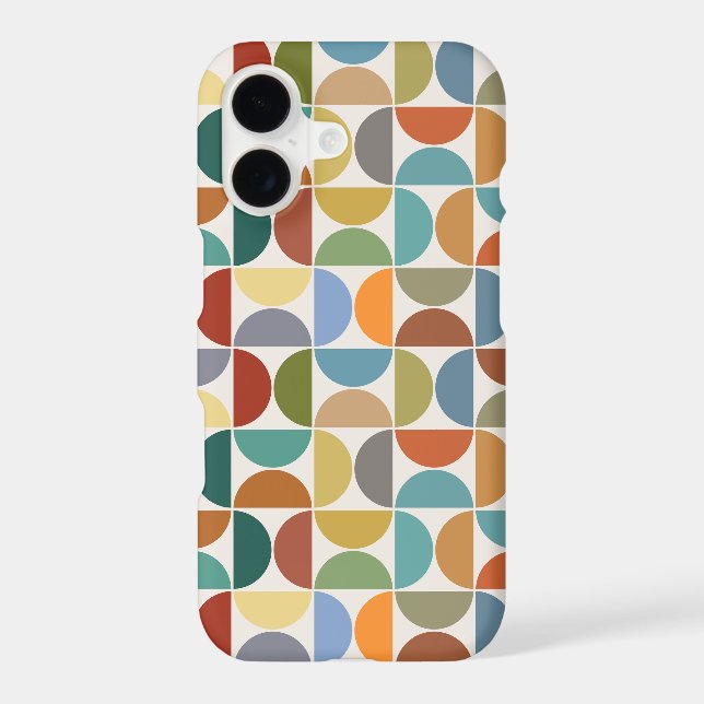 MCM Semicircles Pattern Colour on Cream iPhone Case (Back)
