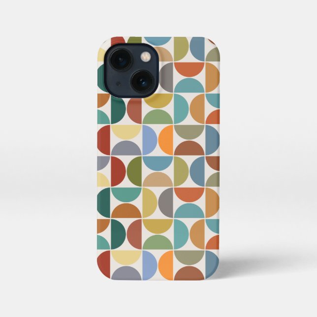 MCM Semicircles Pattern Colour on Cream iPhone Case (Back)