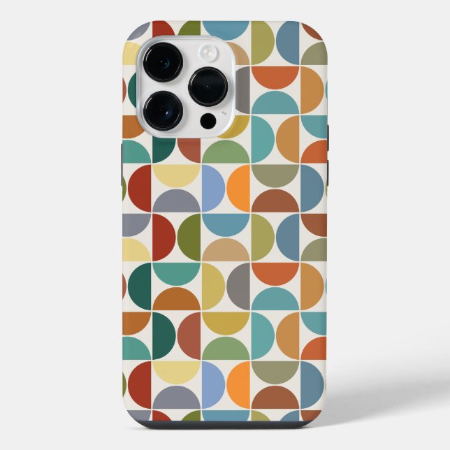 MCM Semicircles Pattern Colour on Cream iPhone Case (Back)