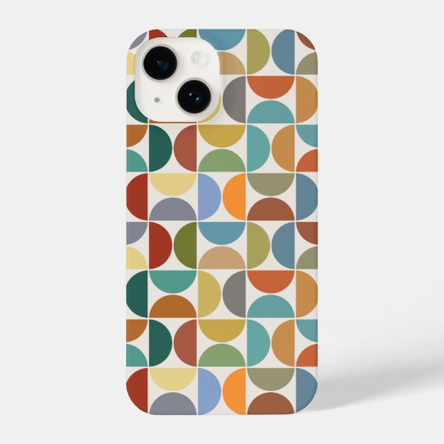 MCM Semicircles Pattern Colour on Cream iPhone Case (Back)