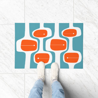 MCM WELCOME MAT - Orange and Teal