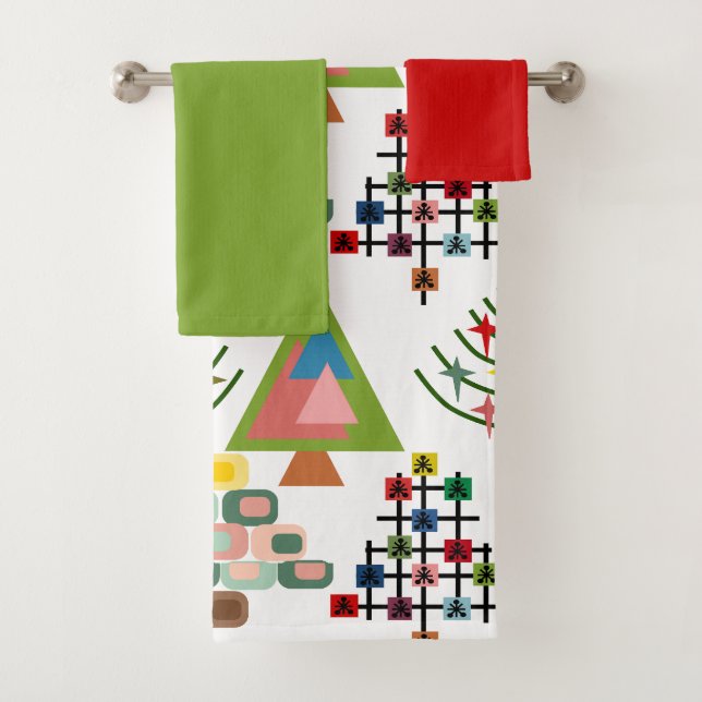 MCM Xmas Trees Bath Towel Set (Insitu)