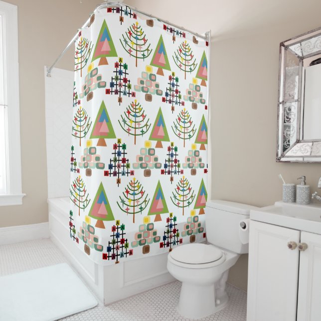MCM Xmas Trees  Shower Curtain (In Situ)