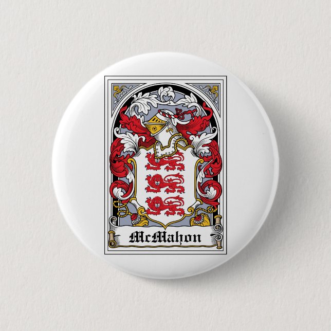 McMahon Family Crest 6 Cm Round Badge (Front)