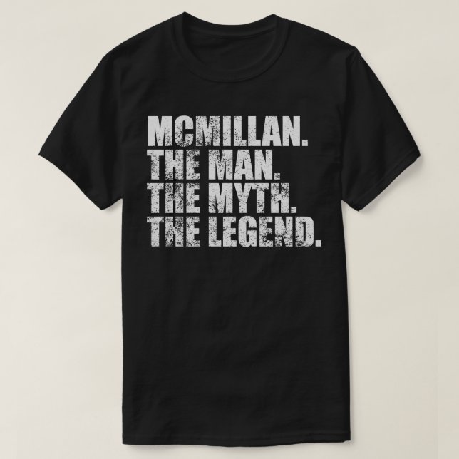 McmillanMcmillan Family name Mcmillan last Name Mc T-Shirt (Design Front)