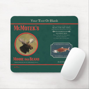 McMotek's Moose And Beans Label Mouse Pad