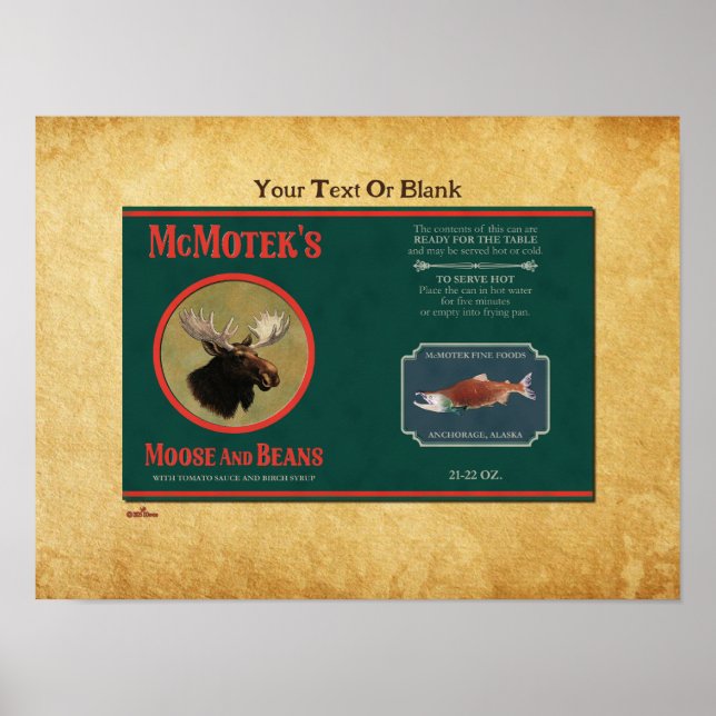 McMotek's Moose And Beans Label Poster (Front)