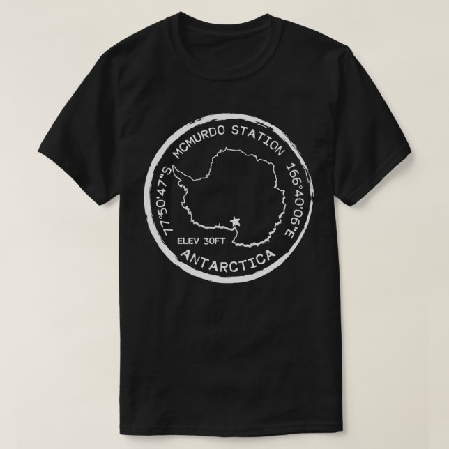 McMurdo Station Passport Stamp Antarctica  T-Shirt (Design Front)