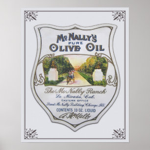 McNally Ranch Olive Oil in La Mirada vintage Poster