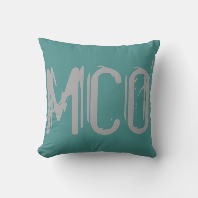 MCO Airport Grunge Typography Cushion (Front)