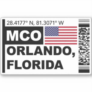 MCO Orlando Boarding Pass - Florida Travel